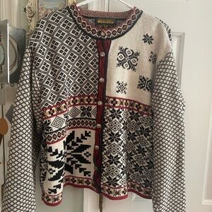 VTG Woolrich John Rich And Bros Women’s Nordic Snowflake Cardigan Sweater L